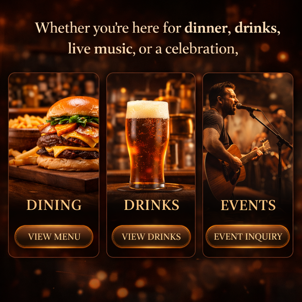 Restaurant dining at Yancey's Brewery